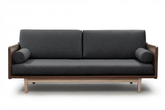 19563 Диван Arsko Двалин орех графитовая рогожка