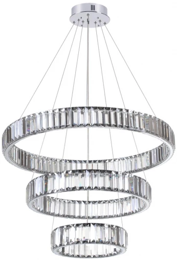 4930/88L Подвесной светильник ярусный Odeon Light L-vision 4930/88L хром/прозрачный металл/хрусталь LED 88W VEKIA (220V, на тросе)