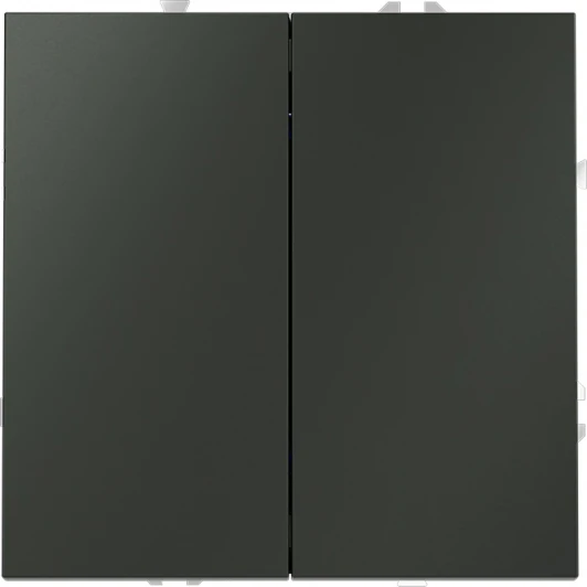 VLS020606 Выключатель с самовозвратом двухклавишный (титан) Voltum S70 VLS020606