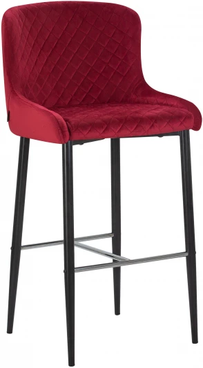 8297-LML-CHRISTIAN 75, цвет сиденья бордовый велюр (V108-85), цвет основания черный Стул барный CHRISTIAN'75 (черные ножки, бордовый велюр (V108-85))