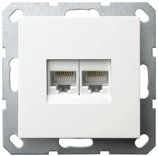 G6106W Розетка Ethernet RJ-45 двойная (белый глянцевый) Jasmart G-Classic G6106W