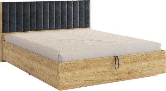 MSA-06.2759 Адам Кровать с подъемным механизмом 160х200 см, цвет дуб крафт золотой/грей алькантара (велюр) Mebelson (арт.MSA-06.2759)