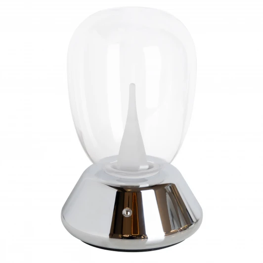 807904 Настольная лампа диммируемая 10W 3000K прозрачный/хром Lightstar Uovo III 807904