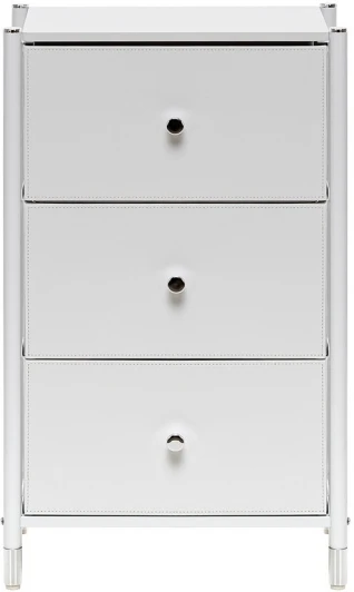 2500000209659 Комод Leset Нирита/Хайди, 3 ящика, Белый (Сталь,Экокожа/Белый) арт.2500000209659