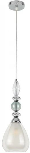 8293/1A Подвесной светильник Lumion Ganna 8293/1A хром/белый/прозрачный, металл/стекло/хрусталь E27 1*60W 220V (на проводе)