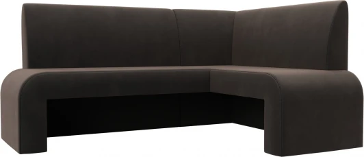 126128 Диван кухонный угловой Кармен правый угол (Коричневый/Велюр) Лига Диванов арт.126128