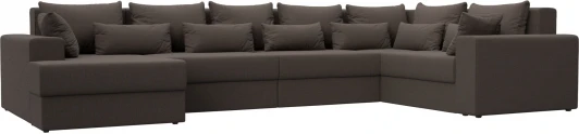 122553L Диван П-образный Майами левый угол (Коричневый/Рогожка) Лига Диванов арт.122553L