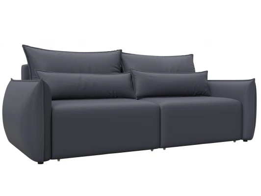 129881 Диван прямой Лига-051 НПБ (ЛДСП,Брус,Фанера/Пластик/Экокожа/Серый) Лига Диванов 129881