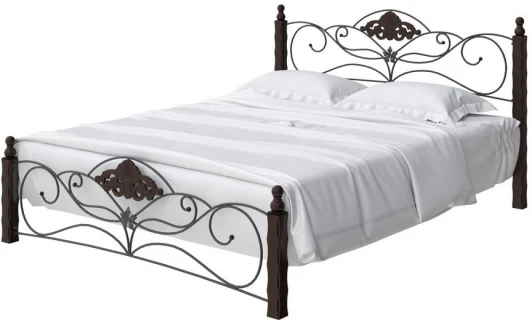 2033607 Без бренда Кровать Garda 2R (Металл + массив Венге) 180x200