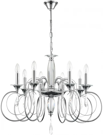 8032/8 Подвесная люстра Lumion Laoka 8032/8 хром, металл/хрусталь Е14 8*40W 220V (подвески, на цепи, подсвечник, свеча)