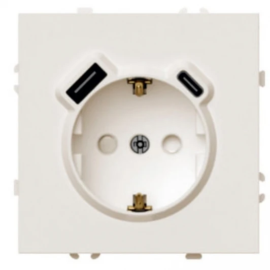 50360 Розетка с заземлением и шторками с USB Type A+С (кашемир, soft touch) Stekker Эмили 50360
