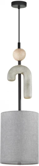5410/1A Подвесной светильник Odeon Light Bagel 5410/1A черный матов./серый/металл/полирезин/ткань E14 1*40W (220V, на проводе, круглые)