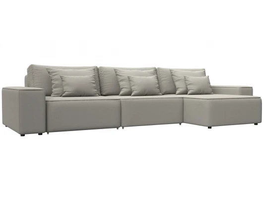 129855 Диван угловой Лига-074 угол универсальный (ДСП/Пластик/Рогожка/Бежевый) Лига Диванов 129855