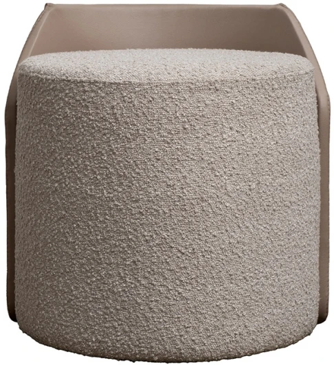 BRUNO-Orso BEG+Enzo260 Пуф Bruno букле/иск.кожа бежевый Orso BEG+Enzo260 50*50*51см Garda Decor