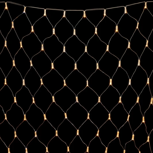 NTL256CAP-10-2WW Светодиодная Сеть с Колпачком 2 x 2 м Тепло-Белая 220В, 256 LED, Провод Прозрачный ПВХ, IP65