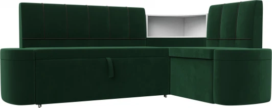 126140 Диван кухонный угловой Тефида правый угол (Зеленый,Коричневый/Велюр) Лига Диванов арт.126140