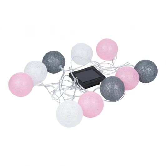 USL-S-230/PM1800 COTTON BALLS-1 Садовая гирлянда на солнечной батарее «Клубки». 10 светодиодов, 1*АА Ni-Mh аккумулятор в/к. IP44 Uniel USL-S-230/PM1800 COTTON BALLS-1