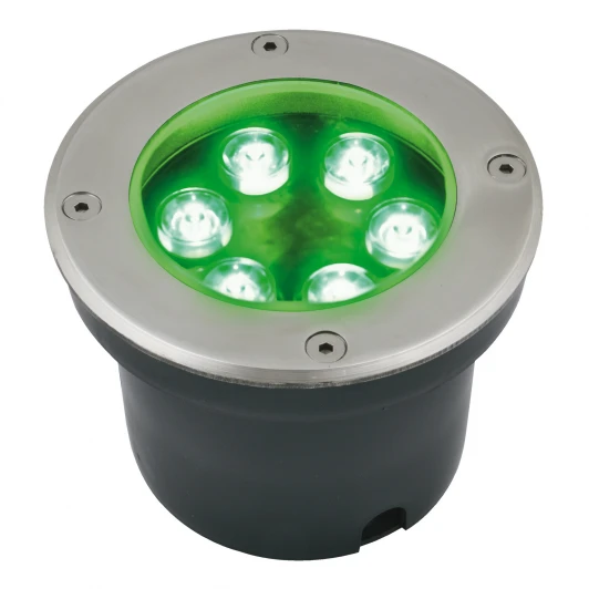 ULU-B11A-6W/GREEN IP67 GREY Встраиваемый светильник уличный Uniel ULU-B11A-6W/GREEN IP67 GREY (LED, 220V, круглые)