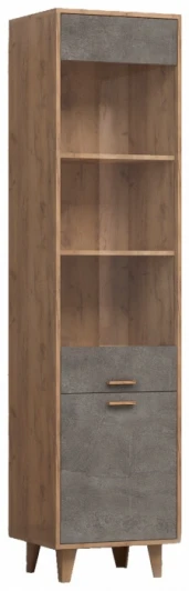 458375 Шкафы Woodville Эго ПС-1 на ножках дуб крафт золотой / камень темный