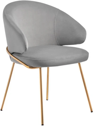 RF 0562 Стул-полукресло Emil серый с золотыми ножками Bradex Home арт.RF 0562