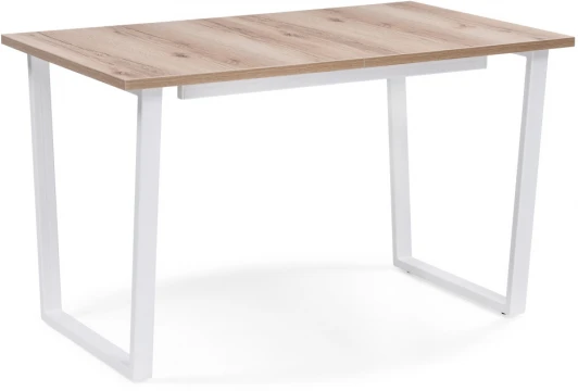 489665 Стол раскладной Notta Лота Лофт 120 25 мм дуб делано светлый / белый матовый 489665