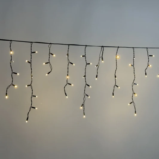 ECO120-1-2WW Гирлянда Бахрома 3,1 x 0,5 м тепло-белая 220В, 120 LED, провод черный каучук 2,3мм, IP65 Laitcom ECO120-1-2WW