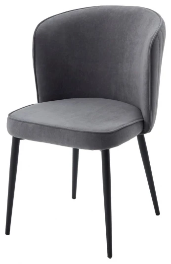 635M06188 Стул МИЛАНО цвет B28 Темно-серый, велюр / черный каркас M-City 64752