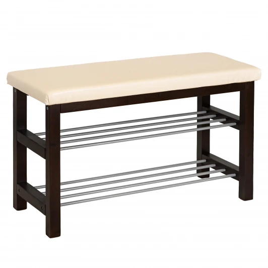 002211 Банкетка BeautyStyle 4 темно-коричневый/экокожа бежевый Mebelik 002211