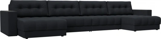 128578 Диван П-образный с декором Лига-049 НПБ Лонг Лига Диванов (Замша) арт.128578