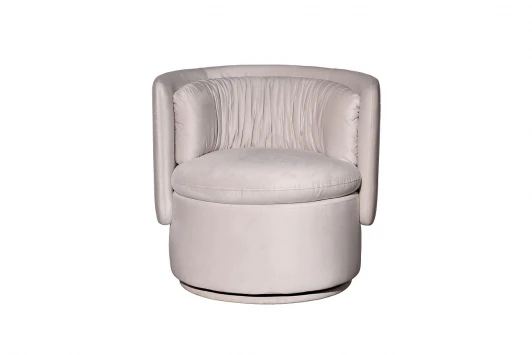 ZW-06101 ZW-06101 Кресло поворотное велюр кремовый 76*72*71см Garda Decor