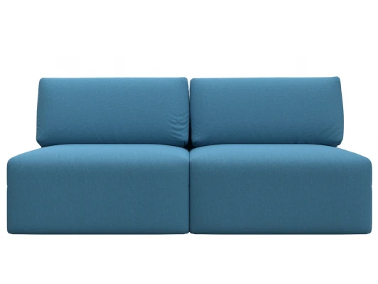 129706 Диван прямой модульный Лига-060 НПБ (ЛДСП,Брус,Фанера/Пластик/Рогожка/Голубой) Лига Диванов 129706