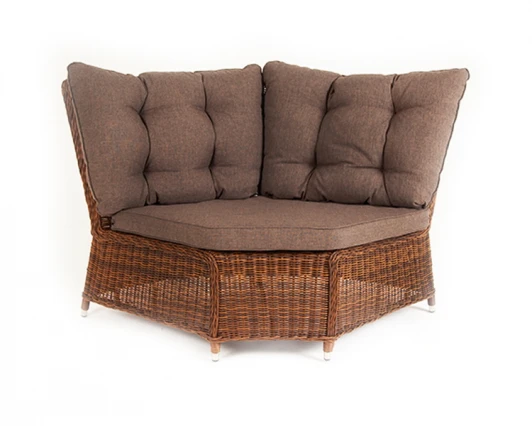 YH-C2599W brown Плетеный угловой диванный модуль, цвет коричневый 4SIS Бергамо YH-C2599W brown