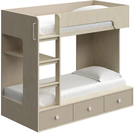 517891 Кровать Yummy двухъярусная ОГОГО (арт.517891), (ЛДСП/Бежевый)