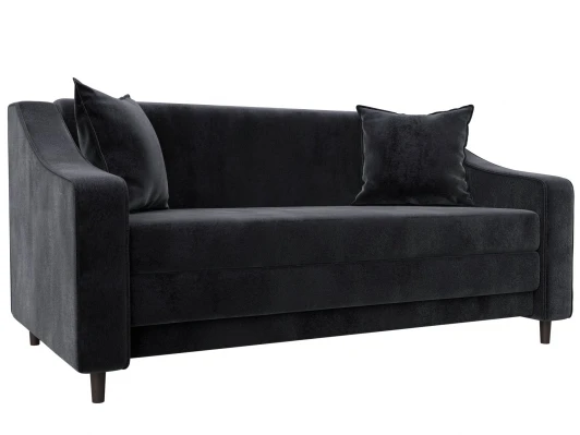 129777 Диван прямой Лига-071 (ЛДСП,Брус,Фанера/Дерево/Велюр/Темно-серый) Лига Диванов 129777