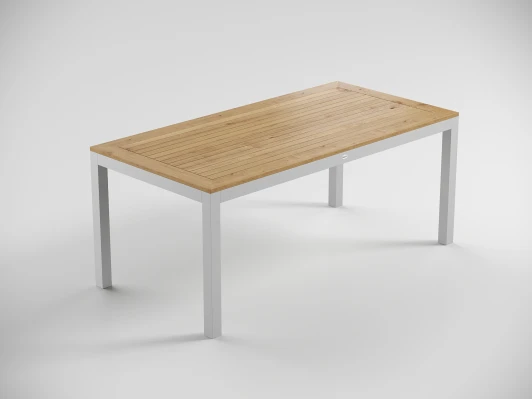 TPBLL.020018.T1 Кухонный стол Gardenini Premium Bella (Алюминий,Тик/Белый,Светлое дерево) арт.TPBLL.020018.T1