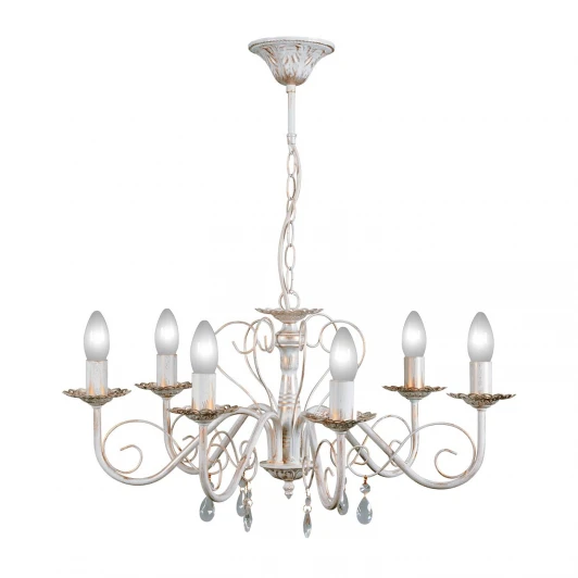 S9021-6 Люстра подвесная Day&Night, 6 ламп, белый с золотом и прозрачным