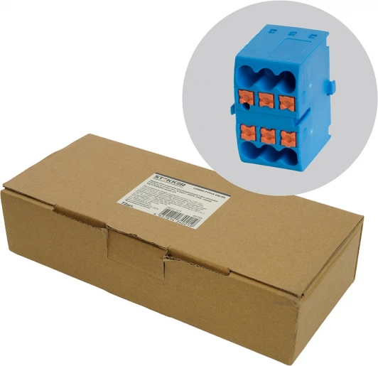 49750 Зажим блочный на 6 точек Stekker 49750