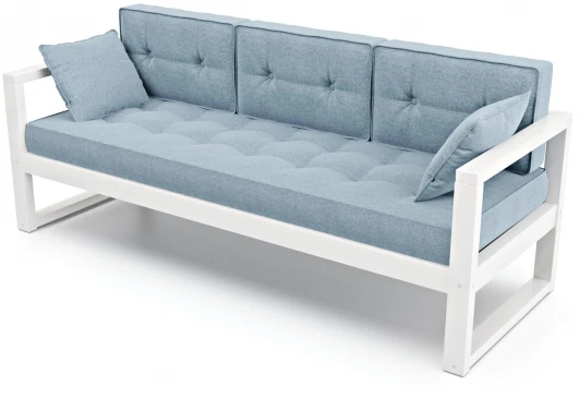 18142 Диван Arsko Астер Б белая эмаль голубая рогожка