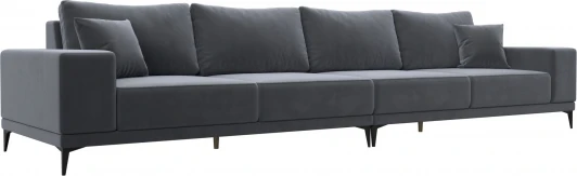 122387 Диван прямой Льюес Лонг (Серый/Велюр) Лига Диванов арт.122387