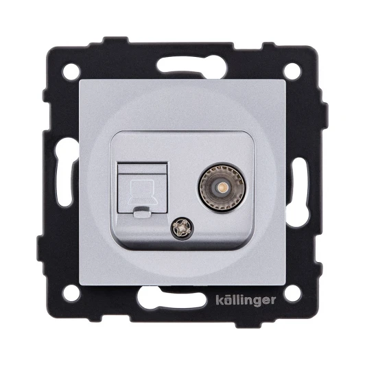 REA-021GY Розетка двойная TV (мама) + RJ45 серый Kollinger REA-021GY для Aspekt, Eleganz, Reflex