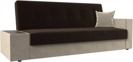 118501L Диван-книжка Лига-020 стол слева (Коричневый,Бежевый/Микровельвет) Лига Диванов арт.118501L