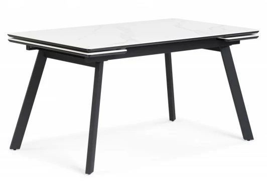 622885 Кухонный стол Notta Норман 120(180)х80 snow (alpin) white / черный