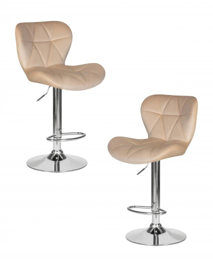 LM-5022-N_CH-M_V-MJ9-10 Набор 2 шт стул барный DOBRIN BARNY (бежевый велюр (MJ9-10))