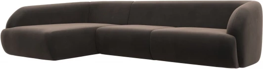 122189L Диван угловой Лига-041 левый угол (Коричневый/Велюр) Лига Диванов арт.122189L