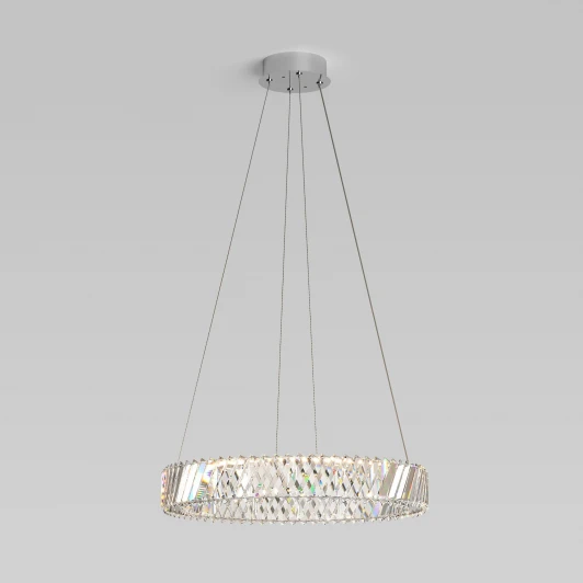 101004 LED никель хрусталь Strotskis Подвесной светильник светодиодный хрустальный Eurosvet Solis 101004 LED