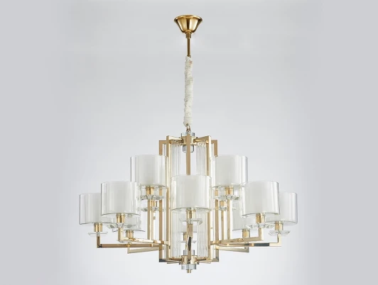 4408+4/C gold Подвесная люстра ярусная Newport 4400 4408+4/C gold (220V, на цепи)