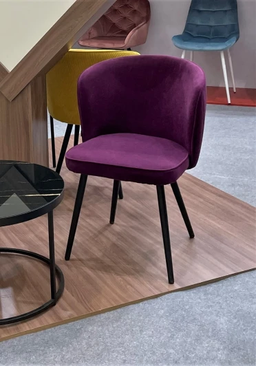 480M04374 Стул Моне Teddy 640 Сливовый, велюр / черный каркас
