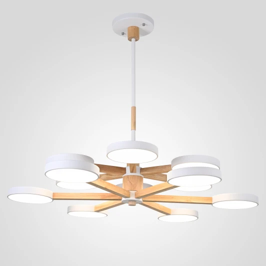 Turna-Dbl01 Потолочная люстра Wi-Fi на штанге Turna Dbl L12 White By ImperiumLoft Turna-Dbl01 (LED, 220V, голосовое управление, умный дом - Алиса)