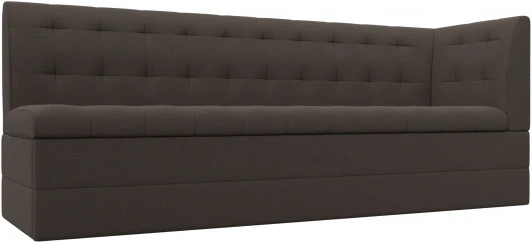 122435 Диван кухонный Бриз с углом справа (Коричневый/Рогожка) Лига Диванов арт.122435