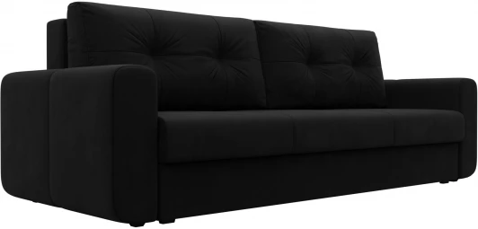 121269 Диван прямой Лига-031 (Черный/Микровельвет) Лига Диванов арт.121269